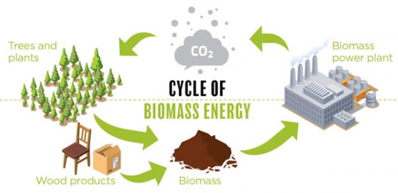 recycling of biomass energy